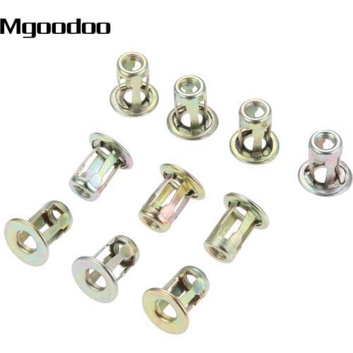 10Pcs Car Metal Screws Base Clamp Auto Trunk Nut Front Back License Plate Install Fastener Clips For VW Volkswagen Santana