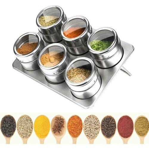 Spice Jar Container Suit Stainless Steel Seasoning Set Household Condiment Bottle Tank Rack With ​Kitchen Tools