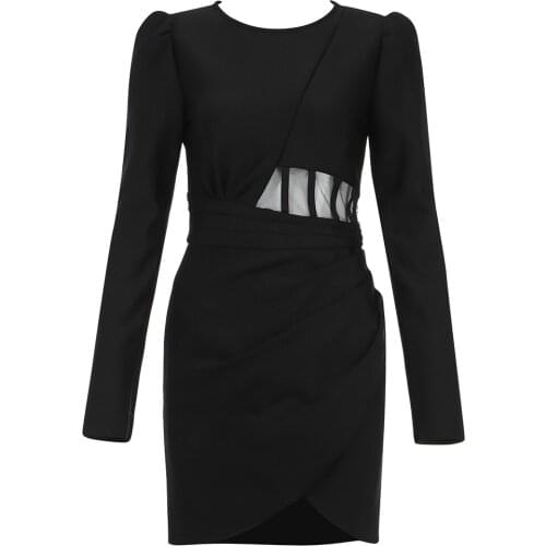 Autumn Winter Women Dress Bodycon Sexy Long Sleeve Casual Mini Dresses Bandage Dress Party Club Vestidos