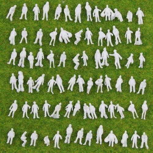 P200B 200pcs Model Railway 1:200 Scale Unpainted WHITE People Figures Z Scenery Miniature Decoration