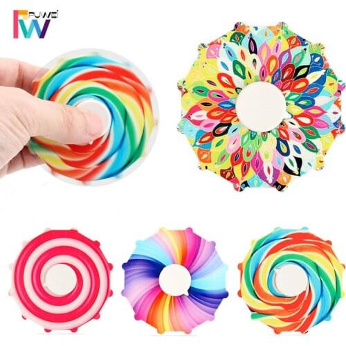 PUWEI Fingertip Spinner Gyro Double-sided Candy-colored Decompression Toys Adult Relief Stress Metal Bearing Children Toys Gifts