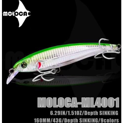 Fishing Accessories Lures Minnow Weights 43g 160mm Isca Artificial Sinking Bait Wobblers Peche En Mer Carpe Leurre Dur Equipment