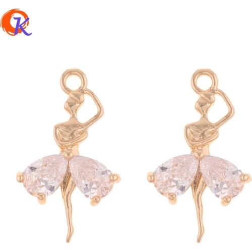 Cordial Design 50Pcs 12*20MM Jewelry Accessories/Charms/DIY Earring Making/Girl Shape/Crystal Pendant/Hand Made/Earring Findings