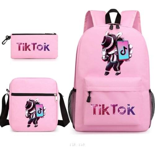 Tik Tok School Bags Teenagers Girls Boys Rucksack school Backpacks 3pcs/Set Mochila kids travel backpack Cute shoulder bag