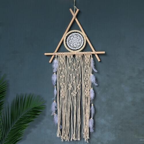 Nordic macrame dreamcatcher tapestry room decoration farmhouse decor handmade makramee dreamcatcher gift for women
