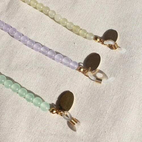 Unique Multifunctional Minimalist Cute Jelly Beads Glasses Chains For Women Traveling Sunglasses Chain Face Mask Holder Chain