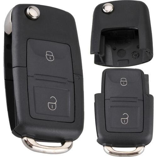 1 Pc Universal Black 2 Buttons PP Smart Remote Replacement Key Case Shell No Chip Fit for Volkswagen B5 Car Key Shell