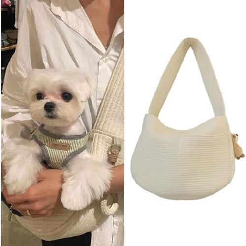 Breathable Dog Carrier Handmade Pet Puppy Kitten Carriers Outdoor Travel Handbag Canvas Single Shoulder Cat Bag Comfort Tote Bag