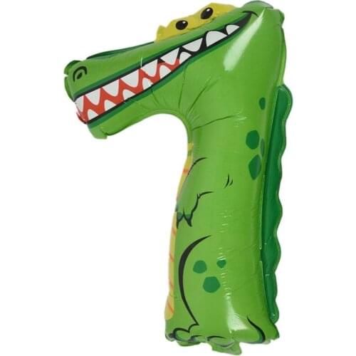 Cute kids Pet Numbers Foil Balloon Animal Air walker Helium Fun Birthday Parties Decor, Crocodile 7