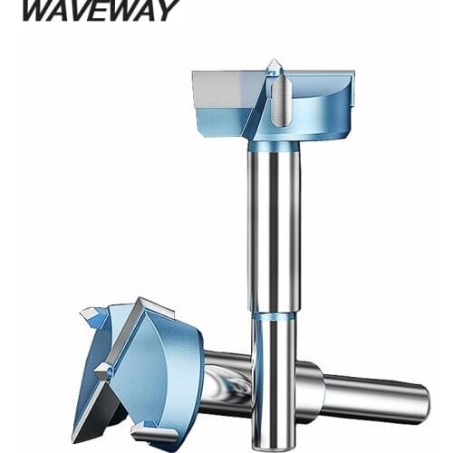 WAVEWAY 12mm-80mm Forstner Wood Drill Bit Tips Tungsten Carbide Woodworking Tools Hole Saw Cutter Hinge Boring Drill Bits