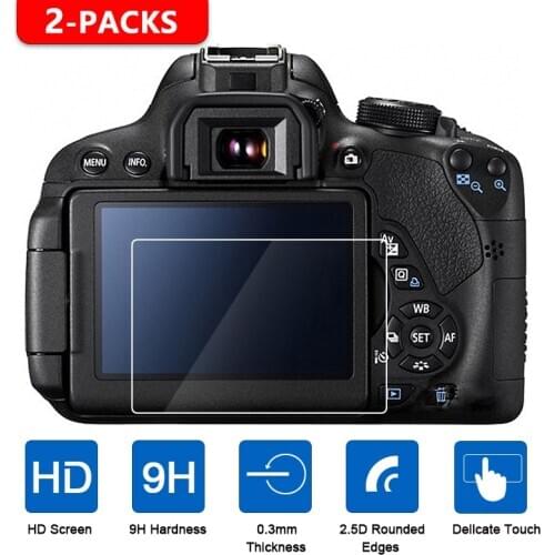 2Pcs For Canon EOS R R5 R6 Ra RP M M2 100D 200D 250D 600D 650D 700D 2000D 9000D 1Dx 1Dc Screen Protector Film 9H Tempered Glass