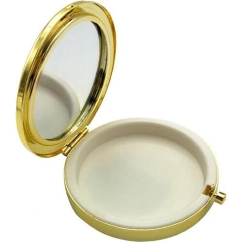 Carry on Mirror Collapsible Lightweight Stainless Steel Quicksand Eyelash Box Makeup Mirror for Women