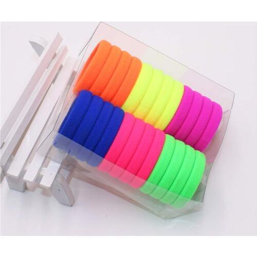 24 Pcs/pack Cute Girl Hair Accessories Sale Multicolor Elastic Fashion Hair Rope 5 Styles Women Elastic Hair Bands Kids Headwear