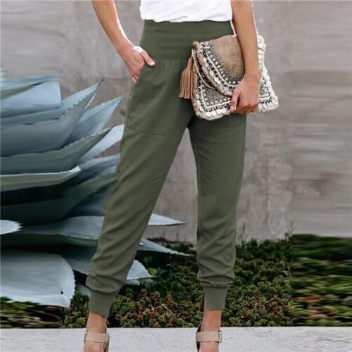 Women Trousers Solid Color High Waisted Pants Autumn Winter High Waist Trousers Lady Comfortable Breathable All-match Pants