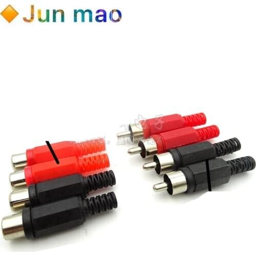 10pcs/lot 5 male 5 Female Plastic lotus audio and video head RCA welding head AV male plug lotus plug welding connector