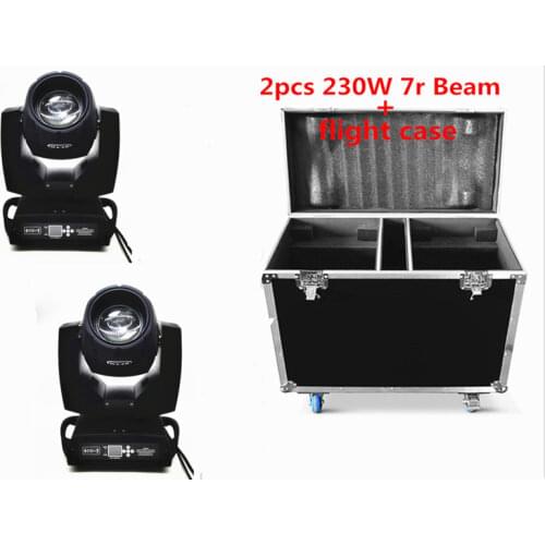 2 pz/lotto con un flight case per 2 luci sharpy 7r fascio capo commovente 230 w luce per discoteca mostra