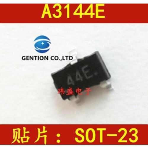 20PCS 44E SOT23 hall element sensor A3144E single polarity HAL3144E type switch in stock 100% new and original
