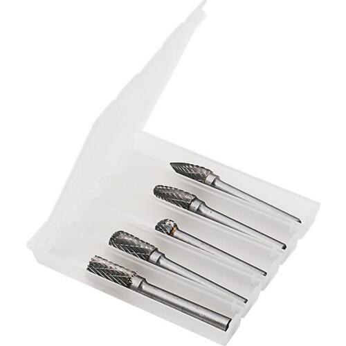 5pcs/lot 6x12mm Wood Working Tungsten steel Solid Carbide Burrs Rotary Tool Drill Bit