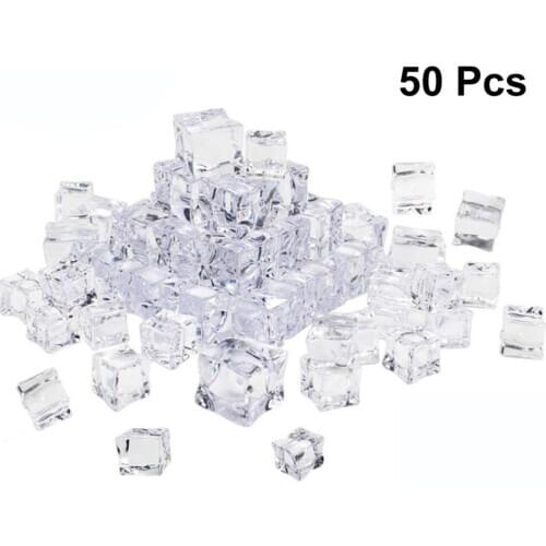 50-Piece Decorative Clear Safe Fake Ice Cubes for Wedding Centerpiece Home Decoration