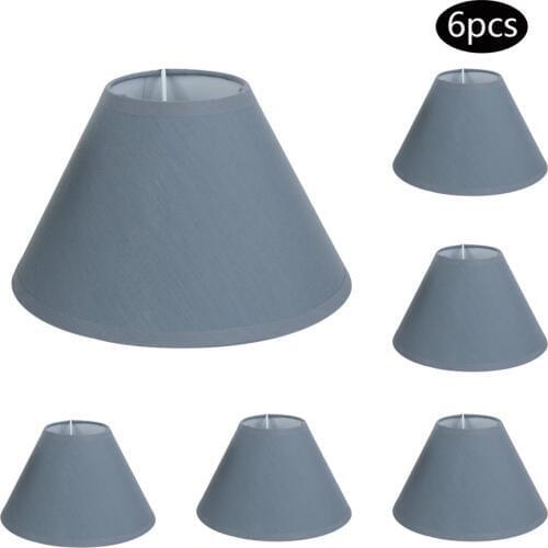 OYGROUP E14 E12 Chandelier Lampshades, Hardback Candle Cotton Linen Lampshade Lamp covers, 8 inch, set of 6