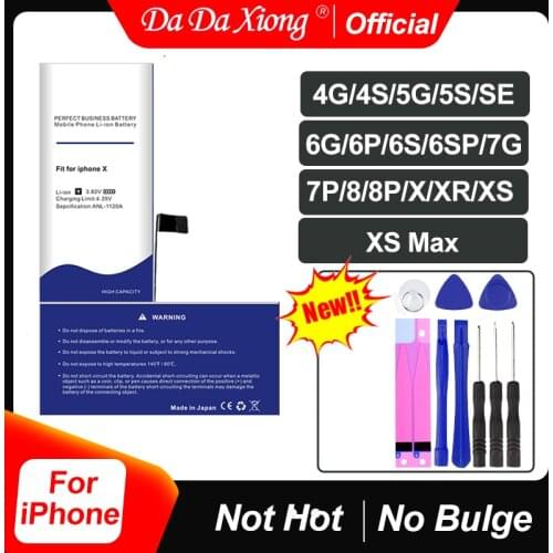 High Capacity Battery for Apple X XS XR SE 4 4S 5 5S 5C 6 6S 7 7S 8 8S for iphone 6S plus/7 Plus/8 Plus / XS MAX