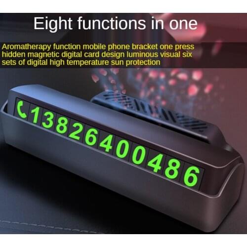Car temporary parking sign creative multi-function mobile phone bracket luminous mobile phone number card advertising