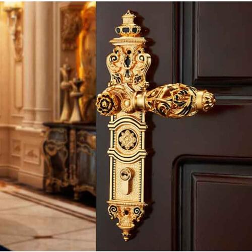 Free shipping Elegant European amber white door lock Bedroom mute wood door locks Simple universal lock High grade hardware lock