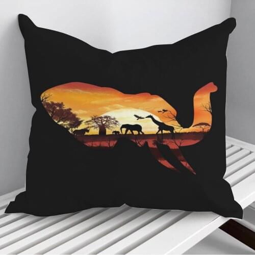 African Elephant Throw Pillows Cushion Cover On Sofa Home Decor 45*45cm 40*40cm Gift Pillowcase Cojines Dropshipping
