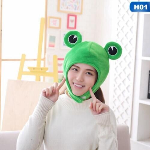 Frog headgear hat show cute unisex big eyes cotton keep warm and eye-catching