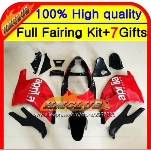 Body Red black For Aprilia RS250 95-97 RS 250 RSV 8HM12 RSV250 95 96 97 1995 1996 1997 RSV250R RS-250 Fairing Glossy red blk