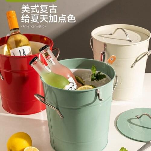 Good-looking Ice Bucket Household Stainless Steel Bar Cocktail Champagne Beer Barrel Large Capacity Ice Bucket