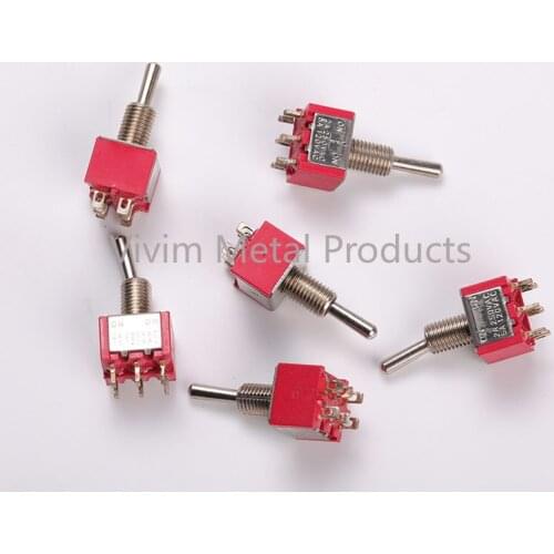 2 Pcs/Lot Shaking Head Rocker Switch Miniature Electronic Switch Current 2-5A Safety Flame Retardant Housing 3P2T/6P2T/6P3T