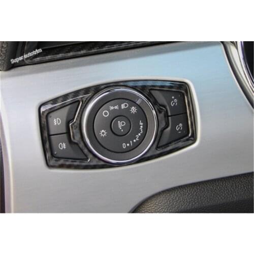 Lapetus Accessories Interior Front Lights Lamp Headlight Switch Control Button Cover Trim ABS For Ford Mustang 2015 - 2018