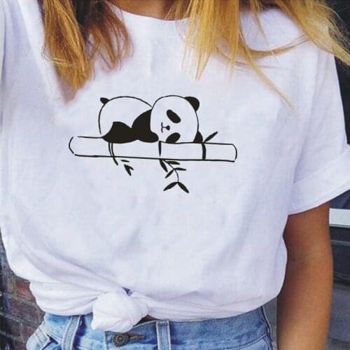 Summer Short Sleeve Tee Shirt Femme Funny Panda Cartoon Animal Print T Shirt Women Tops Casaul Harajuku Tshirt Camiseta Mujer