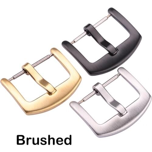 Metal Watch Band Buckle 16 18 20 22 24mm Men Watchband Strap Silver Black Stainless Steel Clasp Accessories