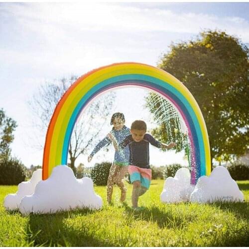 Outdoor Lawn Beach Inflatable Rainbow Arch Sprinkler Childrens Sprinkler Toy Air Cushion Summer Swimming Pool