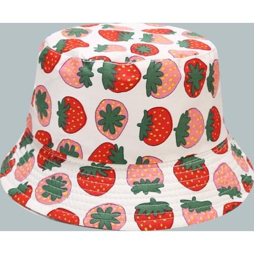 Toddler Baby Kids Hats Fruit Cartoon Dinosaur Printing Bucket Hat Boys Girls Children Caps Outdoor Sun Protection Summer Hat