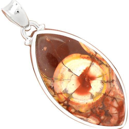 Nature Mexican Bird Eye Pendant 925 Sterling Silver Jewelry, 52 mm, MHBAP5108