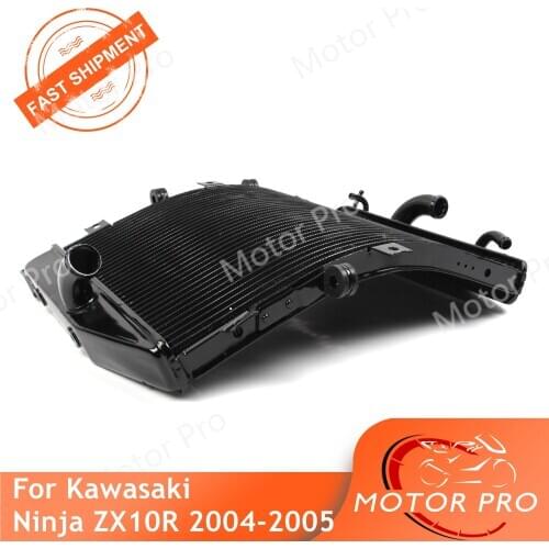 Radiator For Kawasaki Ninja ZX10R 2004 2005 Cooling Cooler Motorcycle Replacement Accessories ZX-10R ZX 10R 04 05 Aluminum Black