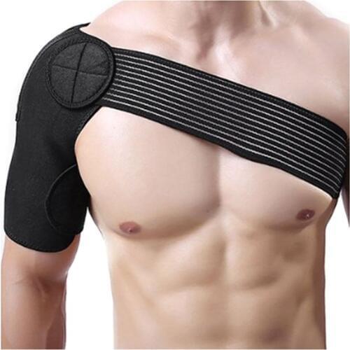 Adjustable neoprene men sports boxing belt bandage support weight lifting back support basketball shoulder pad brace protector