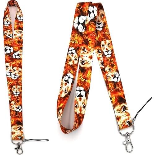 100 Pcs Lion King Printing Neck Strap Lanyards for Keys ID Card Badge Holder Mobile Phone Straps Hang Rope Phone Charm Webbing