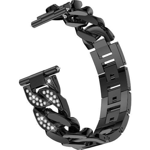 22mm Rhinestone Watch Band for Samsung Gear S3 Galaxy Watch 46mm Smart Watch stainless steel Metal Wristband Strap 9.18