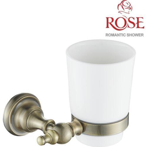 ROSE Cup Holder, brass cup holder with ceramic cup, wall mount holder for ceramic cup,wall bracket for a glass in the bathroom,wall-mounted ceramic glass in the bathroom RG1112Q