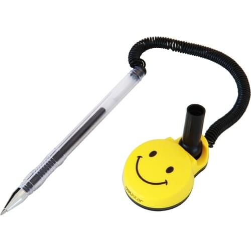 Deli 6793 smile bank counter, hotel front desk business neutral pen black 0.5mm, can paste 180 degree rotary pen / signature pen