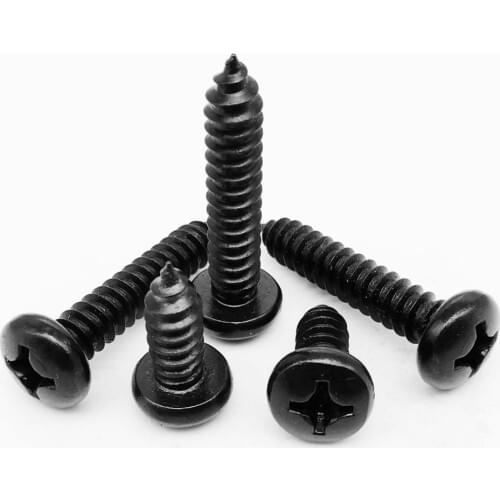 5/50pcs M3.5 M3.9 M4.2 M5 M5.5 M6.3 Black 304 Stainless Steel Cross Phillips Pan Round Head Self Tapping Screw Wood Screw