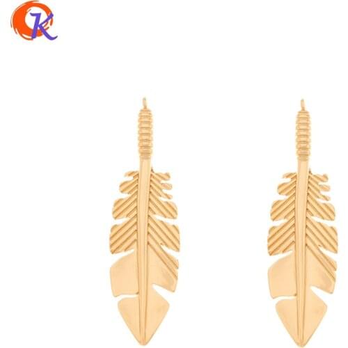 Cordial Design 30Pcs 17*63MM Jewelry Accessories/DIY Making/Pendant/Copper/Feather Shape/Hand Made/Charms/Earring Findings