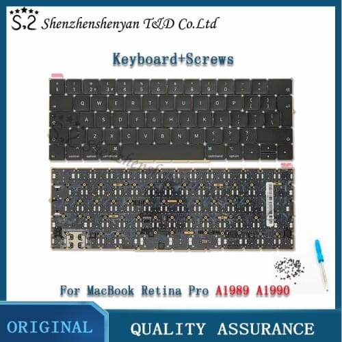 Brand New A1990 A1989 US/UK Keyboard Layout for Macbook Pro 13 "A1989 15" A1990 Keyboard Replacement 2018 Year EMC 3214 EMC 3215