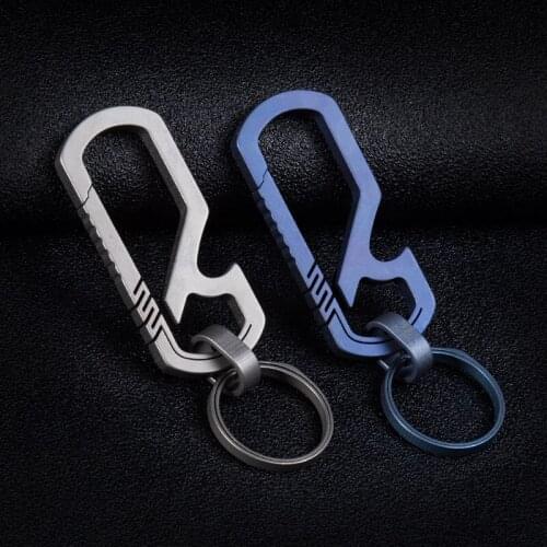 Titanium Alloy Anti-Lost Quick Release Keychain Carabiners for Camping Backpack Car Luggage Tags etc
