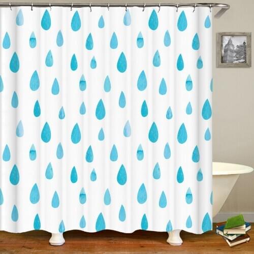 Raindrops Shower Curtains Bath Curtain 180*180cm Waterproof Bathroom Decor 3d Modern Washable Fabric Bath Screen With Hooks