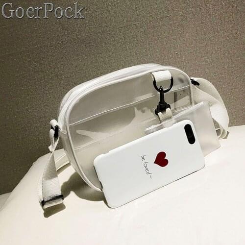 Women Shoulder Bag Hot New Fashion PVC Transparent Clear Woman Crossbody Bags Beach Travel Vacation Jelly Small Phone Card Bags